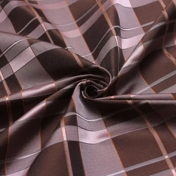100%silk Dusty Rose‎ Plaid Silk Fabric By the Half Yard Width 27" F281 - Picture 8 of 9